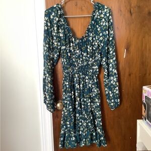 Green off the should dress